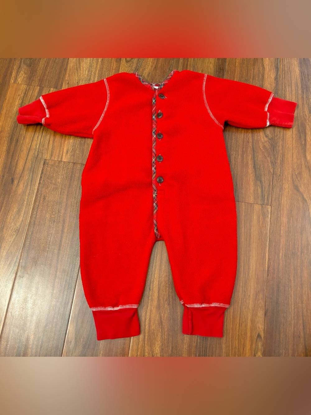 Baby Gap Vintage red fleece jumpsuit.
